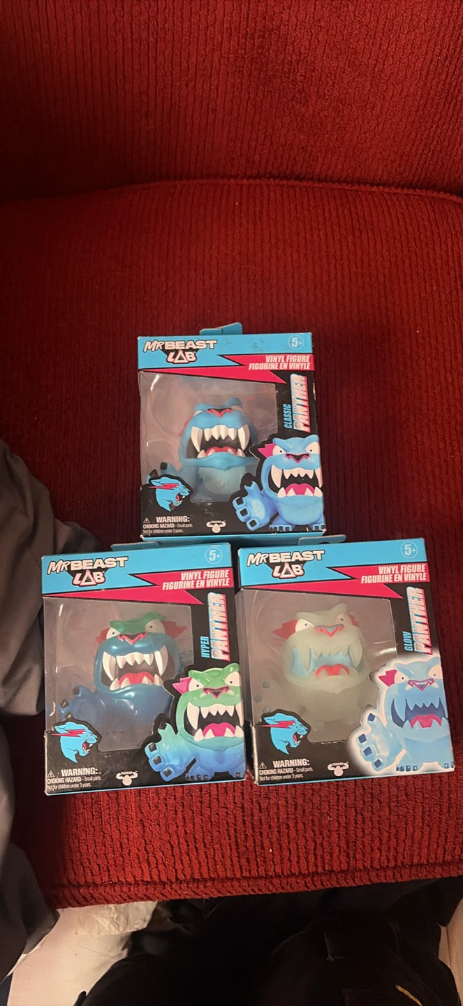 3 MrBeast Lab Panther Vinyl Figures