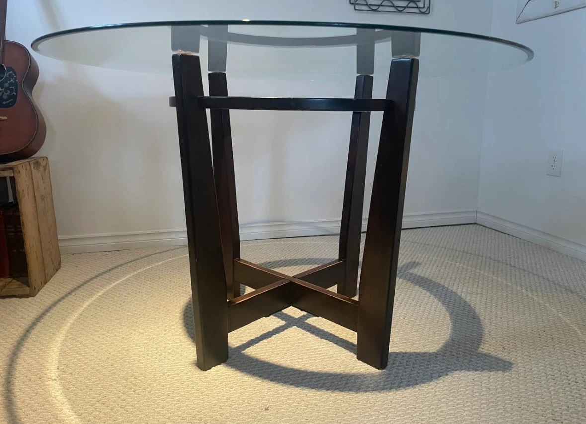 Round Glass Dining Table - photo 2