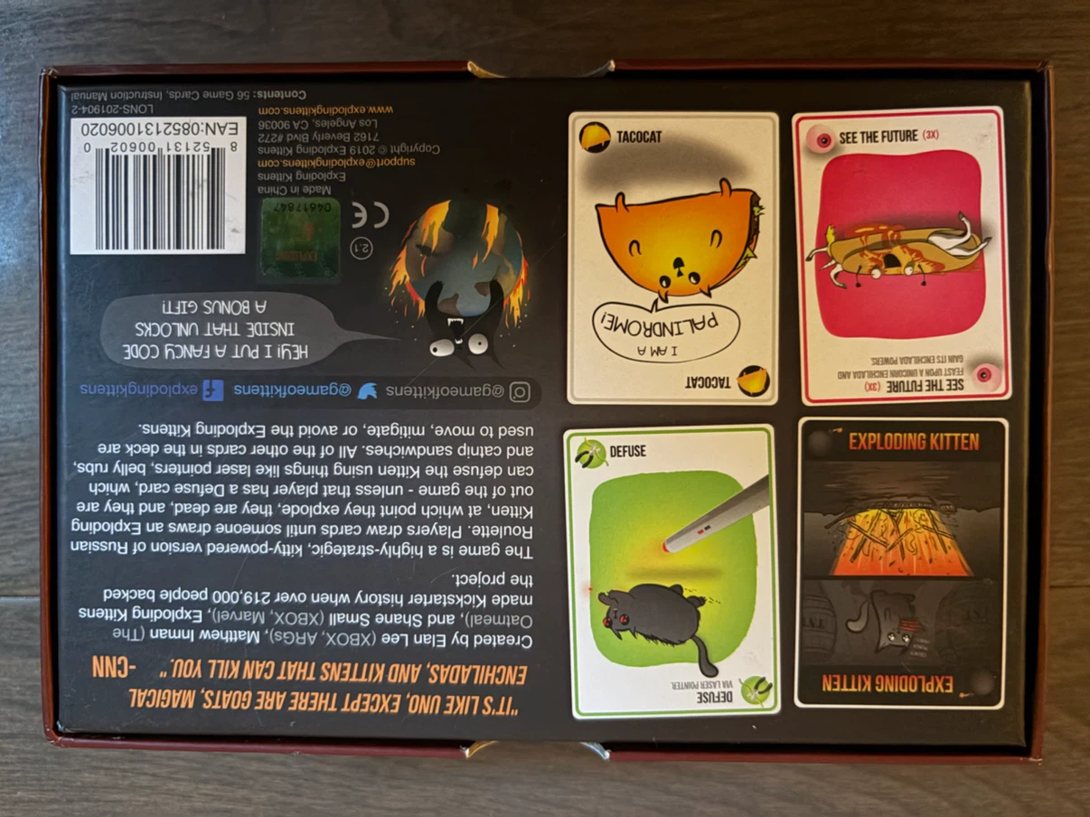 Exploding Kittens Original Edition Card Game - photo 2