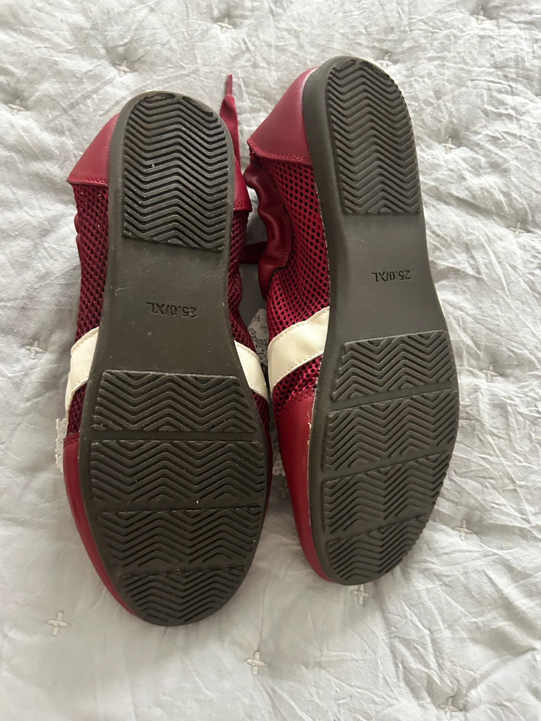 Red Mesh Sneakers with Pearl Lace Accents - photo 4