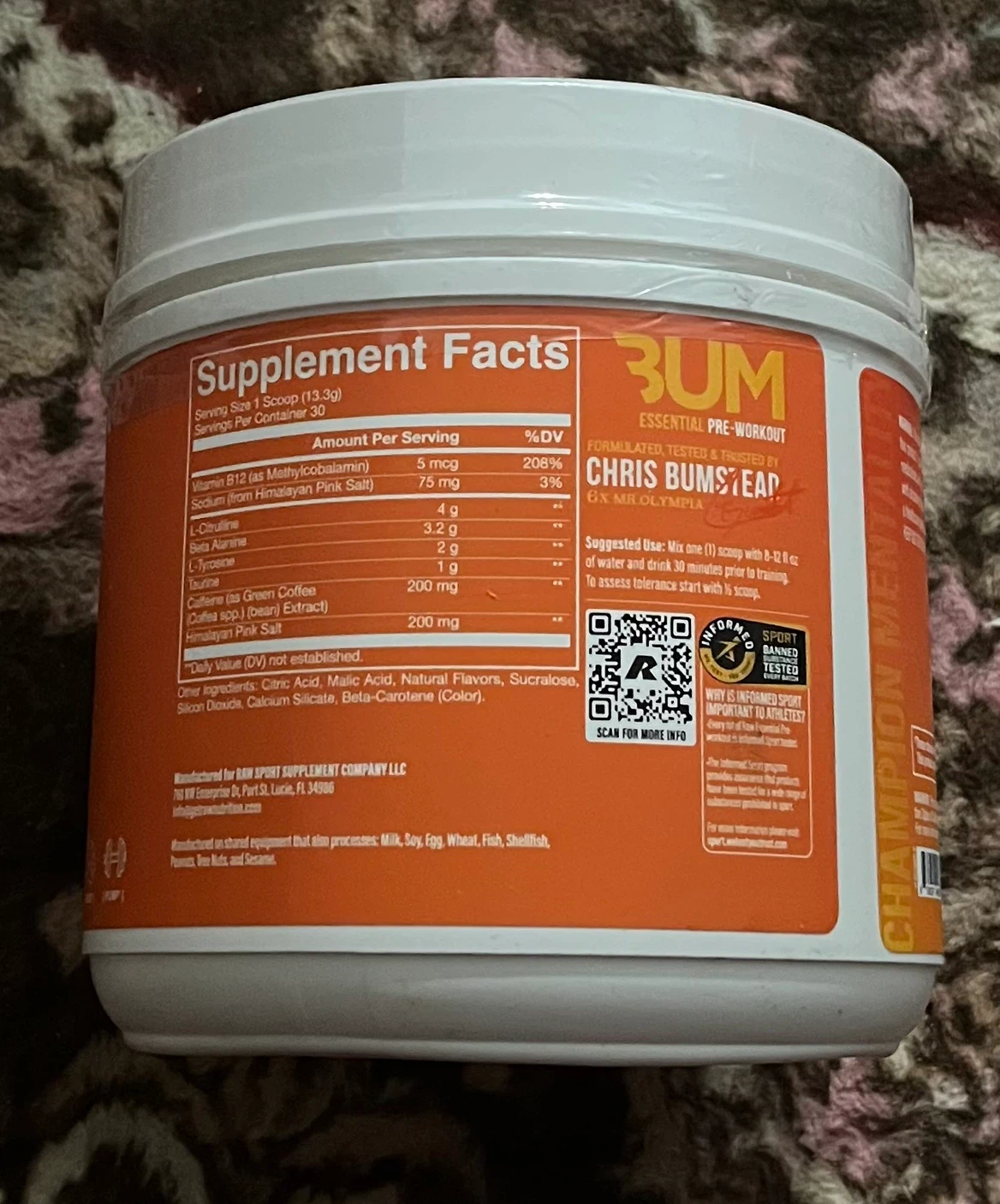 Raw Nutrition BUM Essential Pre-Workout - Orange - photo 3