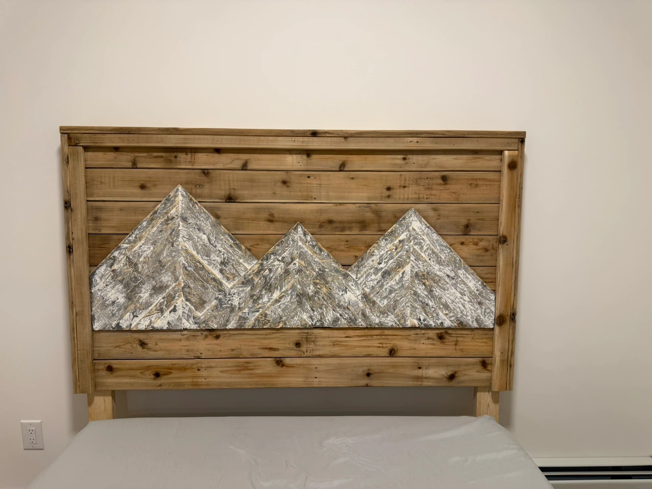Rustic Mountain Wood Headboard