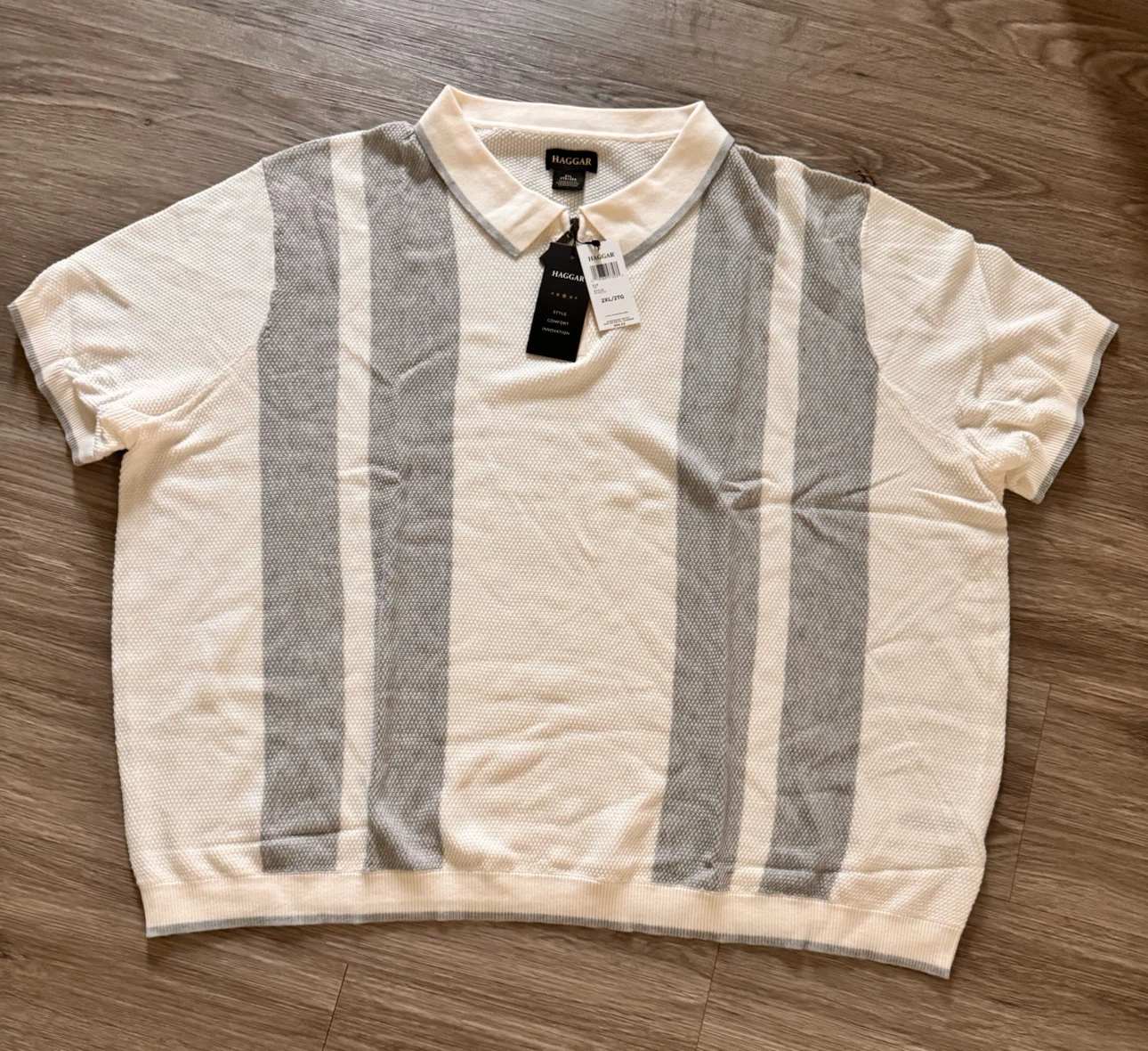 Haggar Striped Polo Shirt 2XL