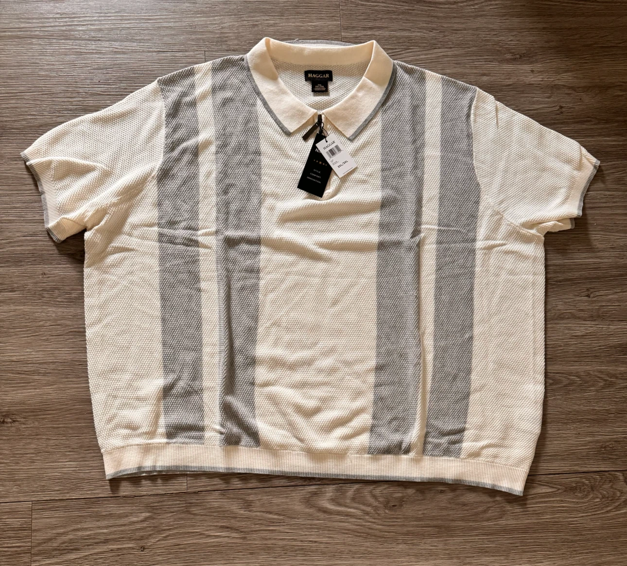 Haggar Striped Polo Shirt. Sz 3xL