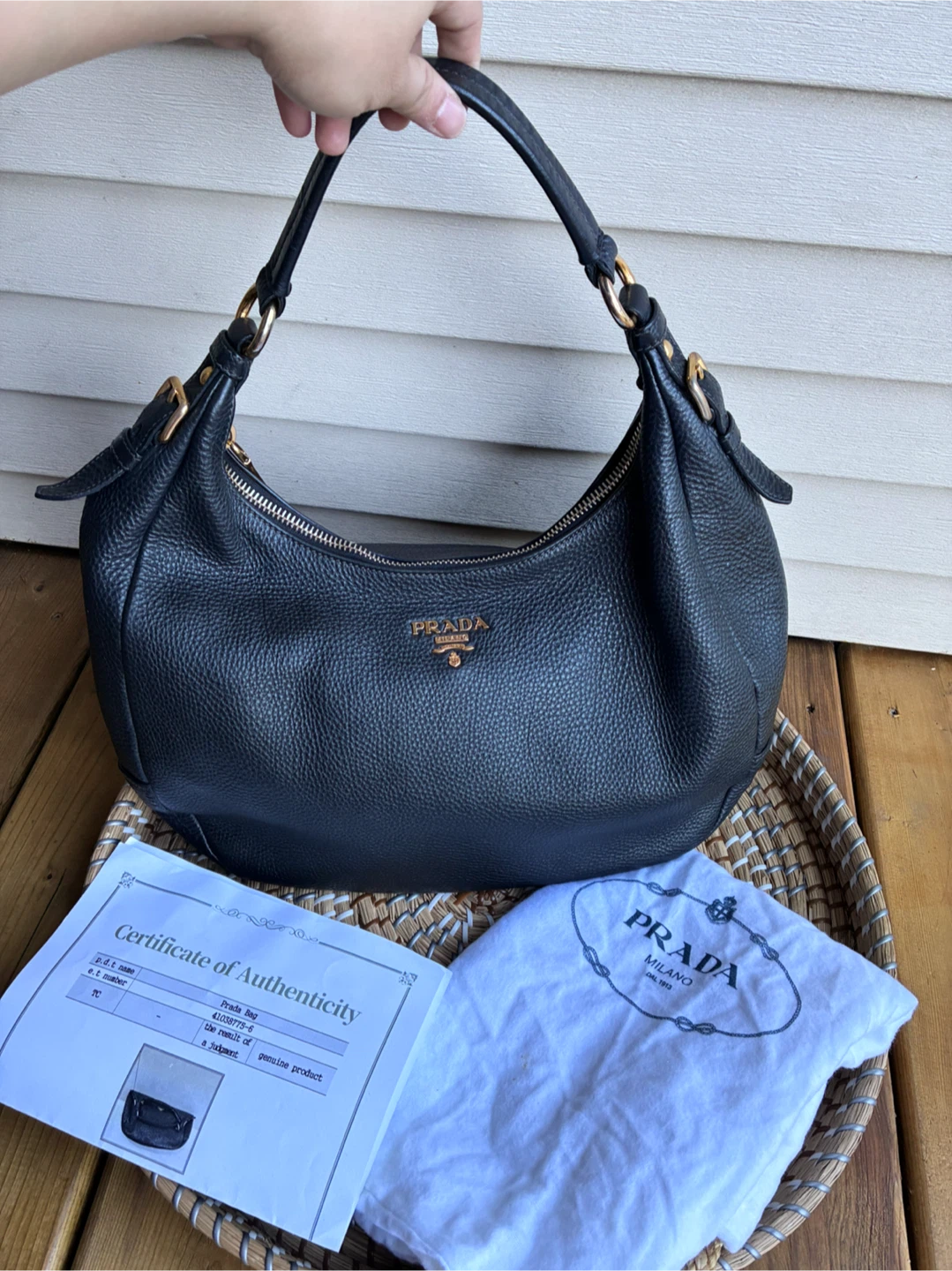 Prada vitello daino hobo bag (authentic)