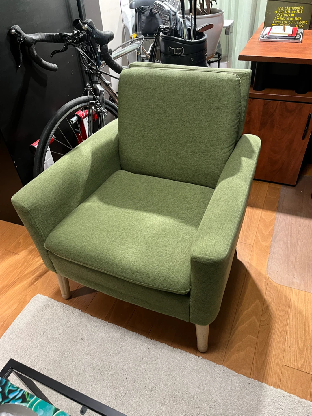 Green Fabric Accent Chair