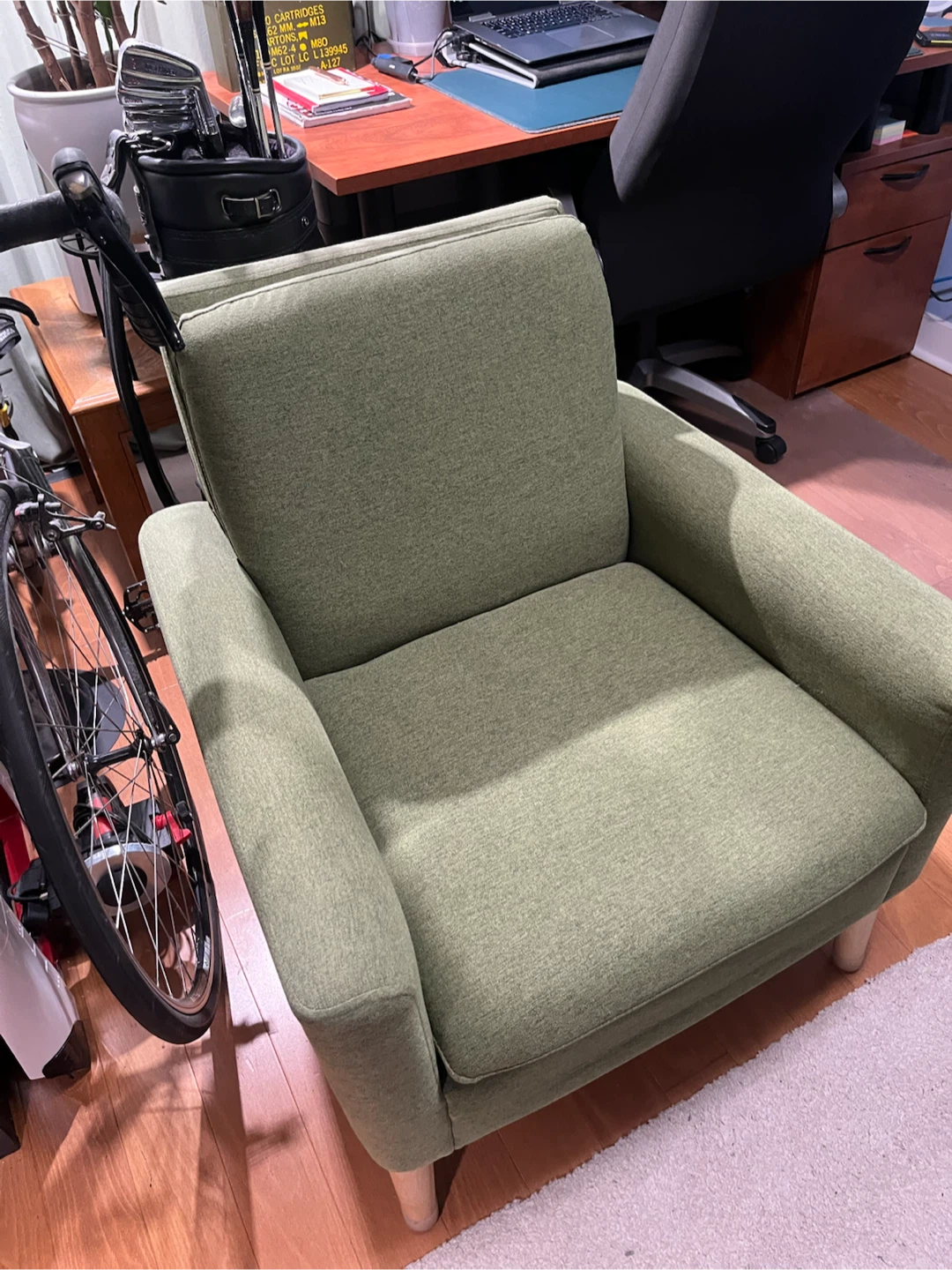 Green Fabric Accent Chair - photo 2