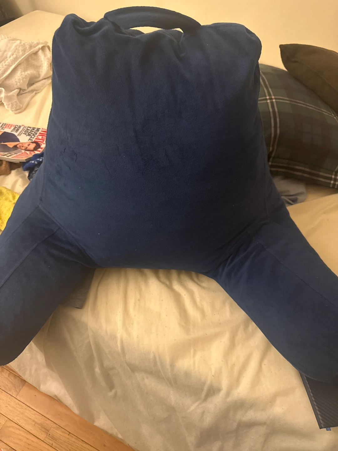 Blue Bed Rest Reading Pillow