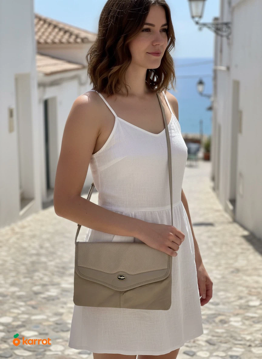 Portafino Beige Leather Crossbody Bag - photo 4