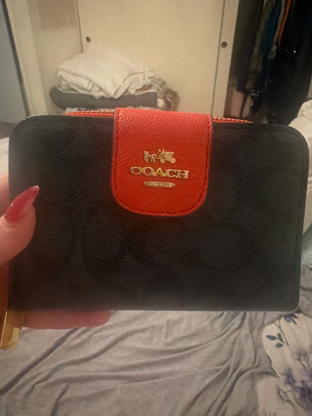 Coach Signature Zip Wallet