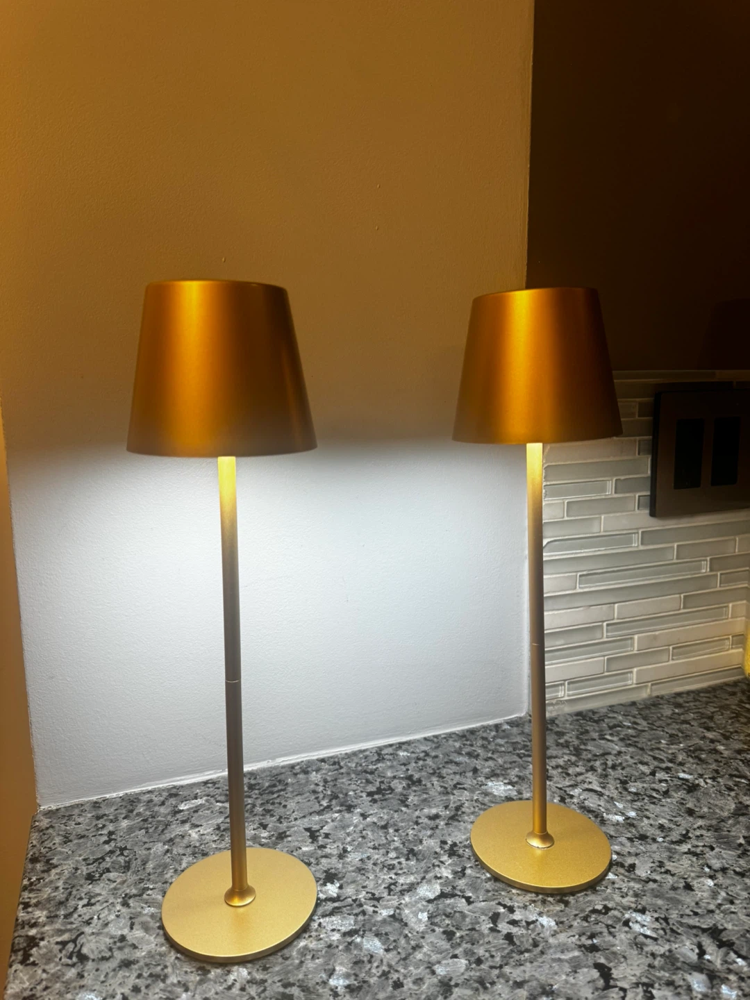 Set of Two Gold Cordless Table Lamps - photo 5