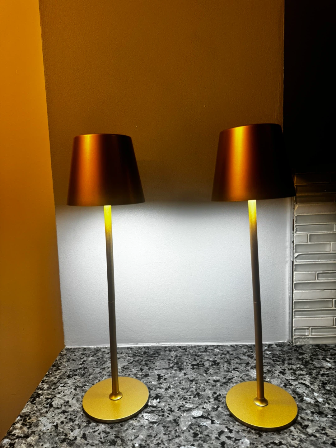 Set of Two Gold Cordless Table Lamps - photo 4