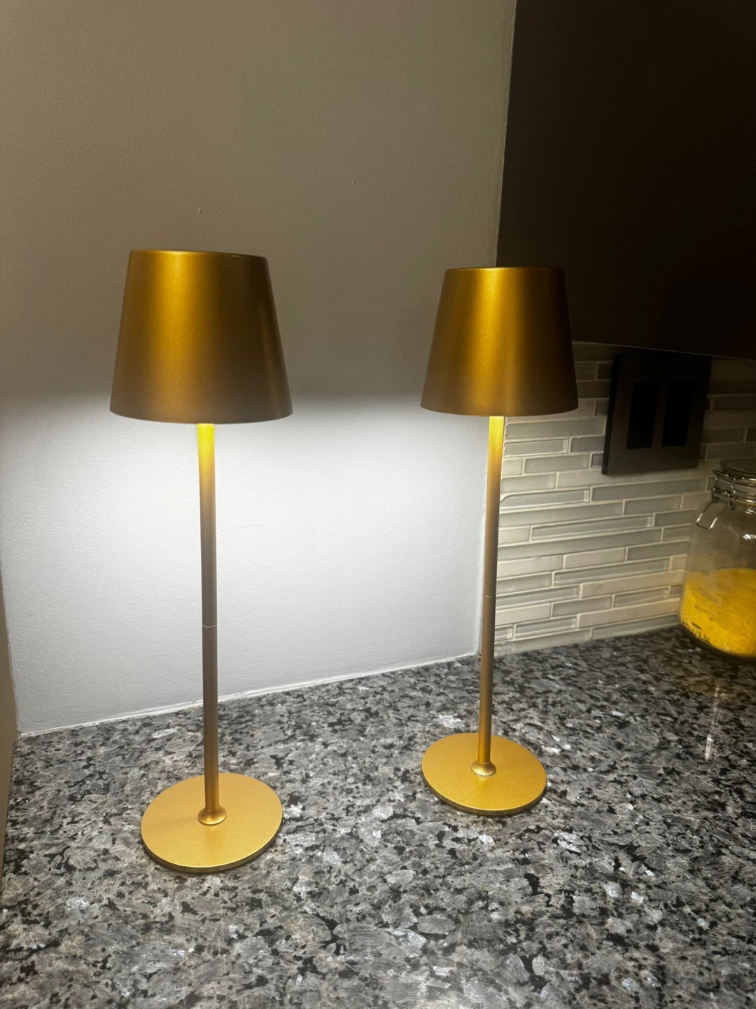 Set of Two Gold Cordless Table Lamps - photo 2
