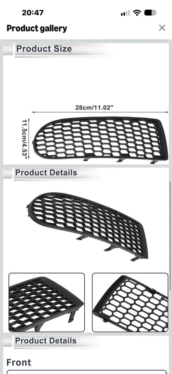 H1017 RATCHROLL Front Right Fog Light Grille – Volkswagen Beet - photo 3