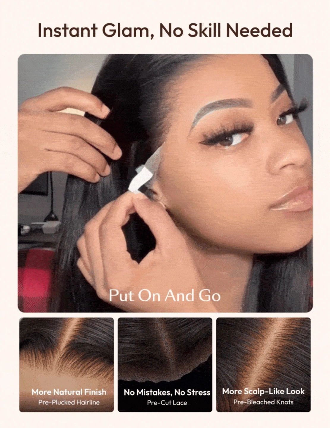 Glueless Human Straight Hair Wig - photo 3