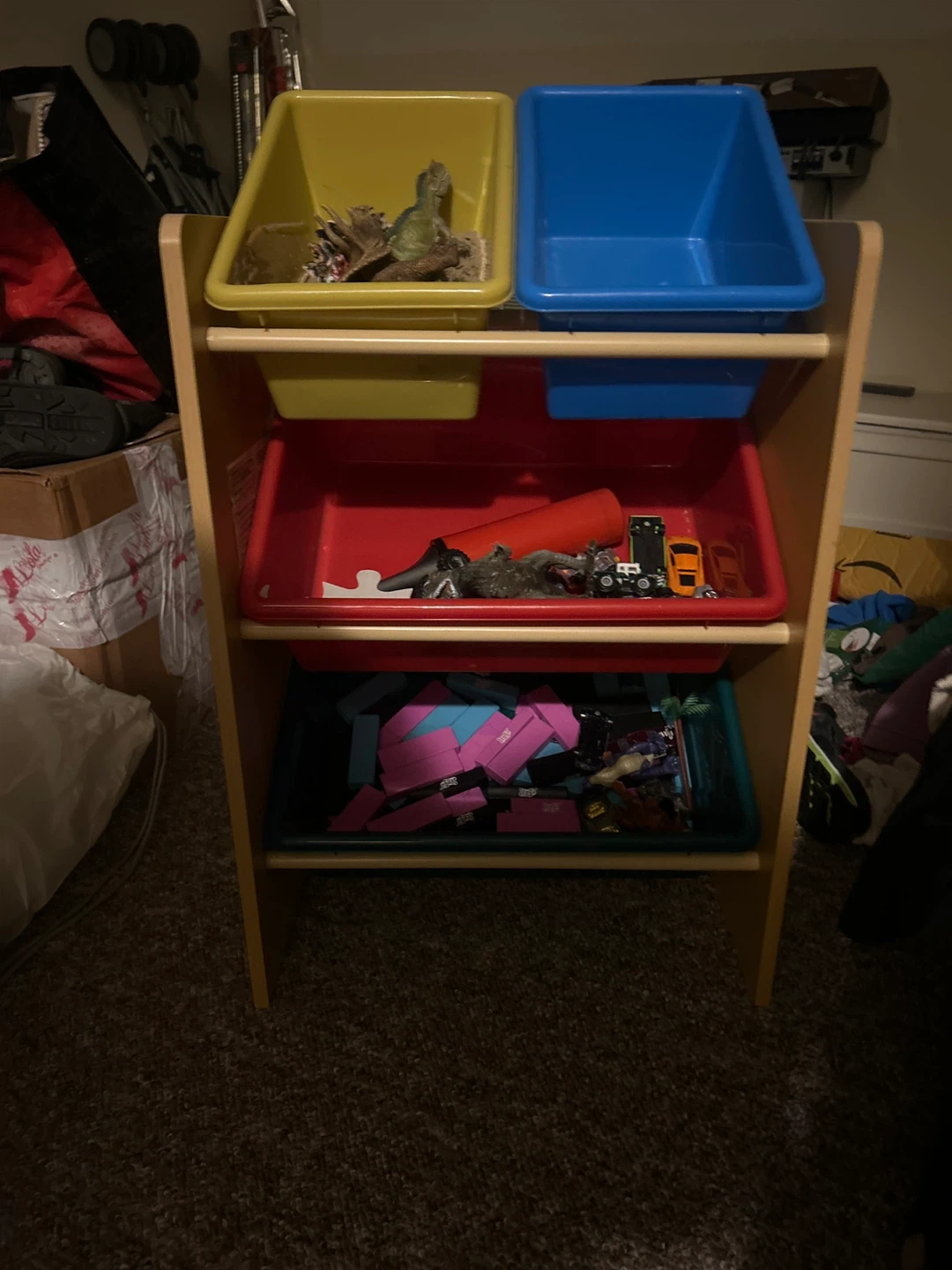 Kids Toy Organizer with Plastic Bins