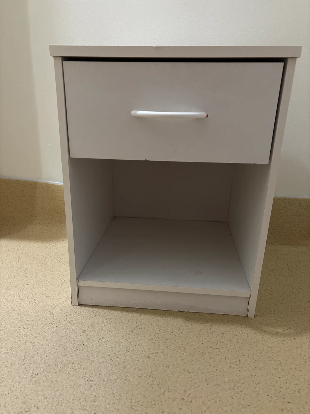 White bedside table with drawer - photo 2