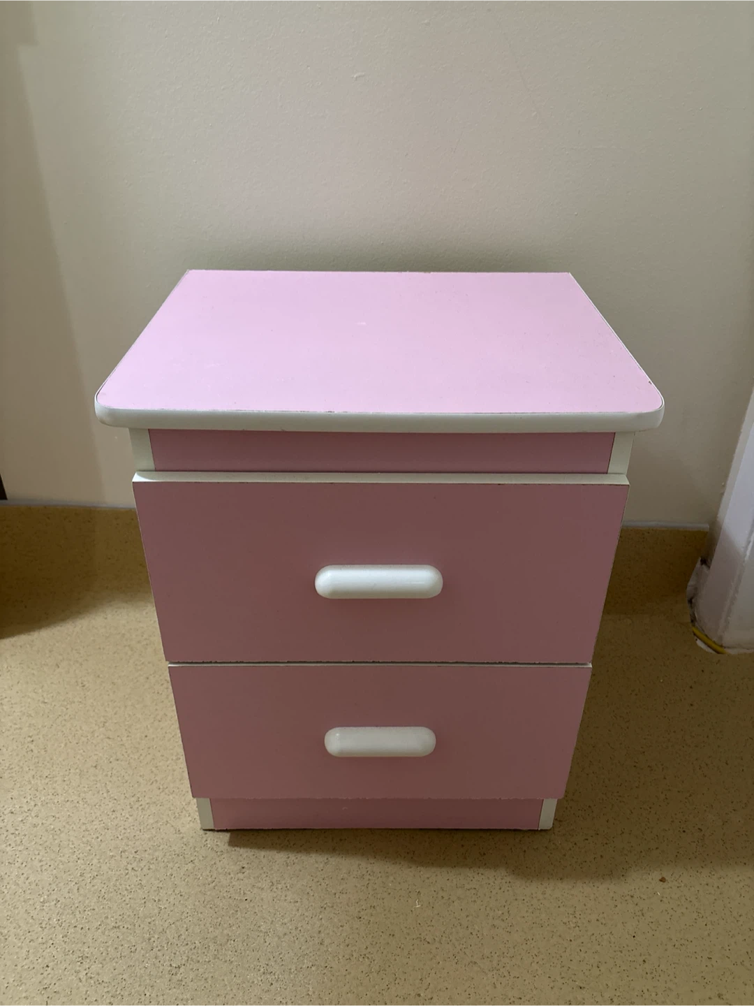 Pink Two-Drawer Nightstand