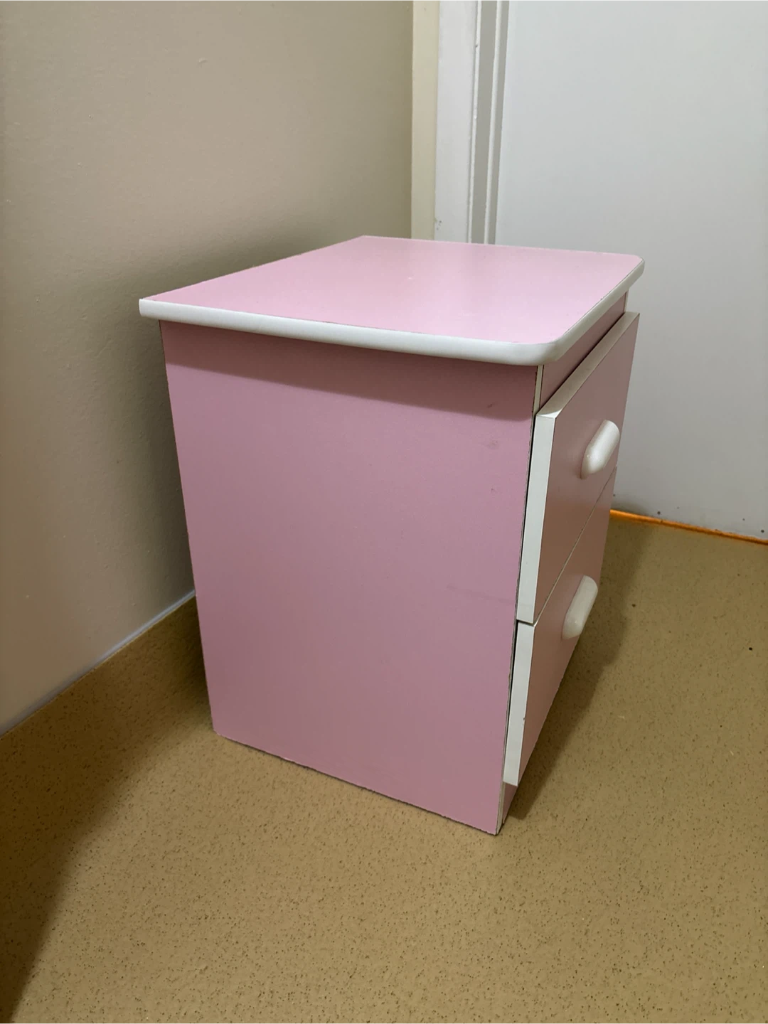 Pink Two-Drawer Nightstand - photo 2