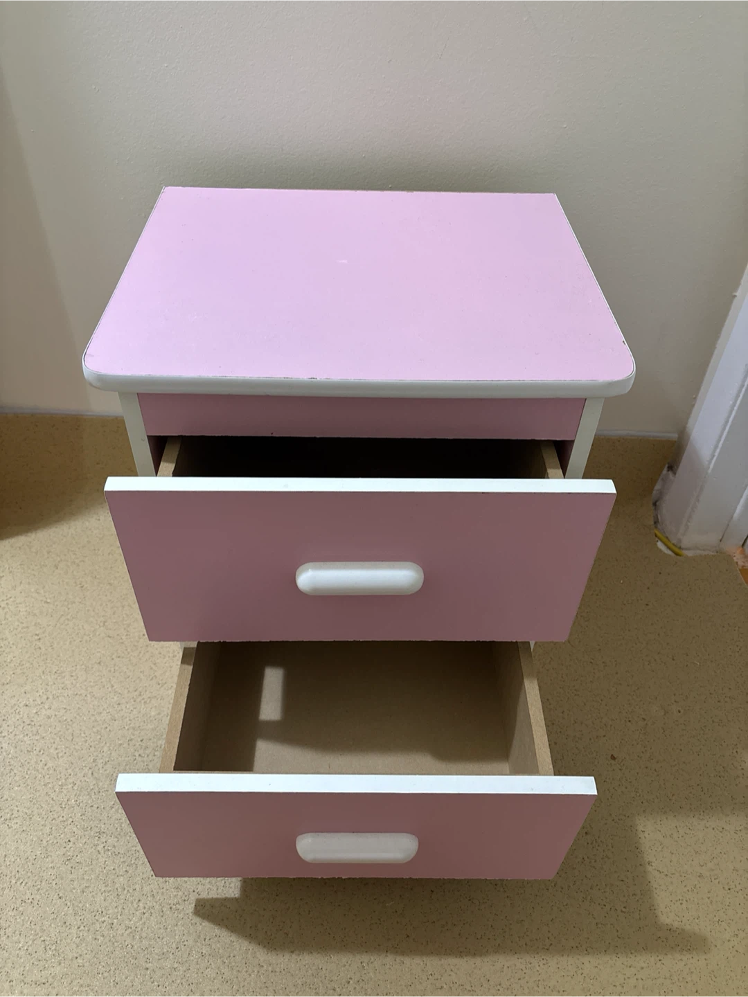Pink Two-Drawer Nightstand - photo 3