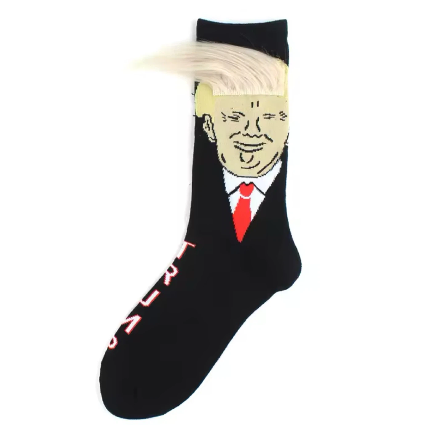 Brand New DONALD TRUMP Hair Socks Adult Gag Gift