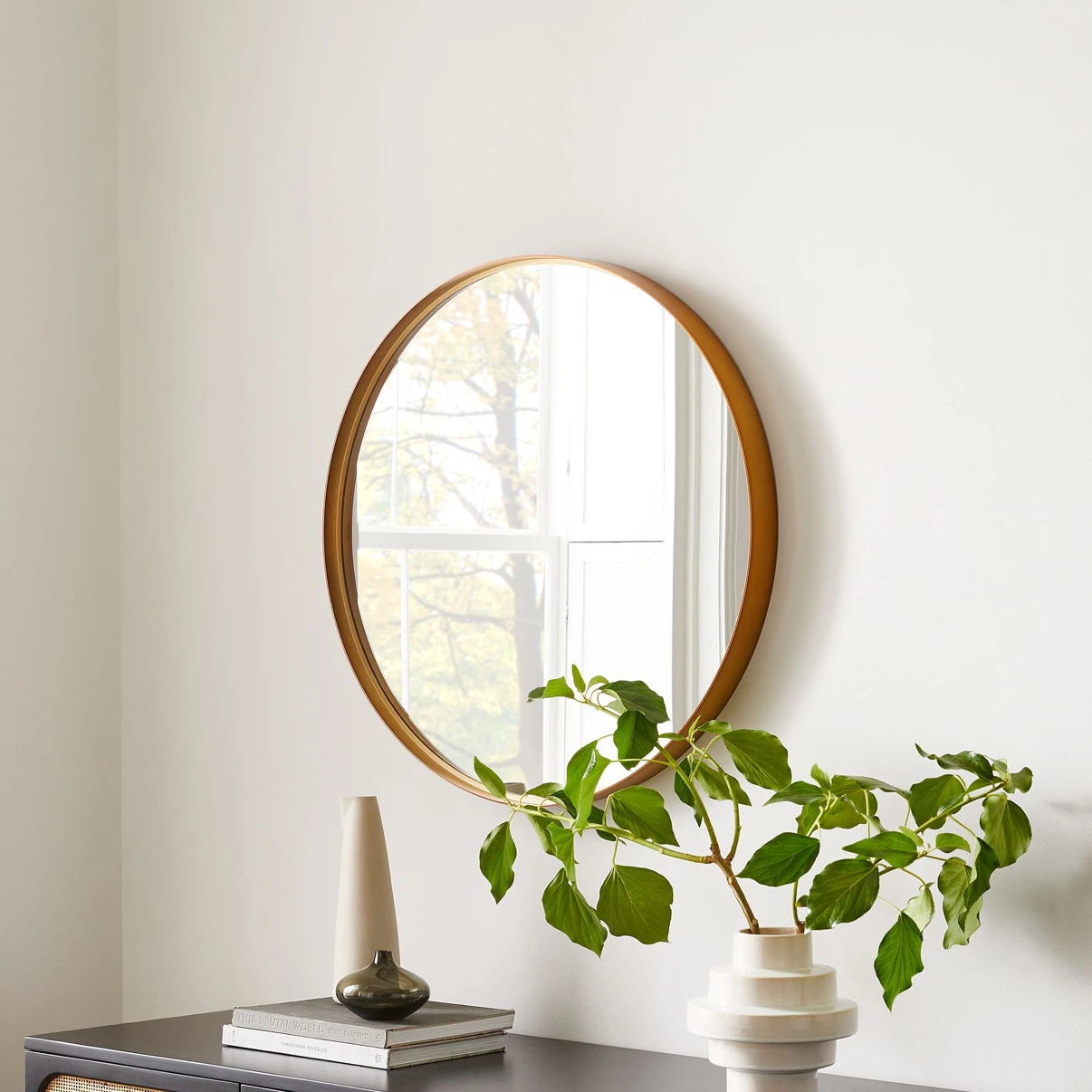 West Elm Round Gold Mirror