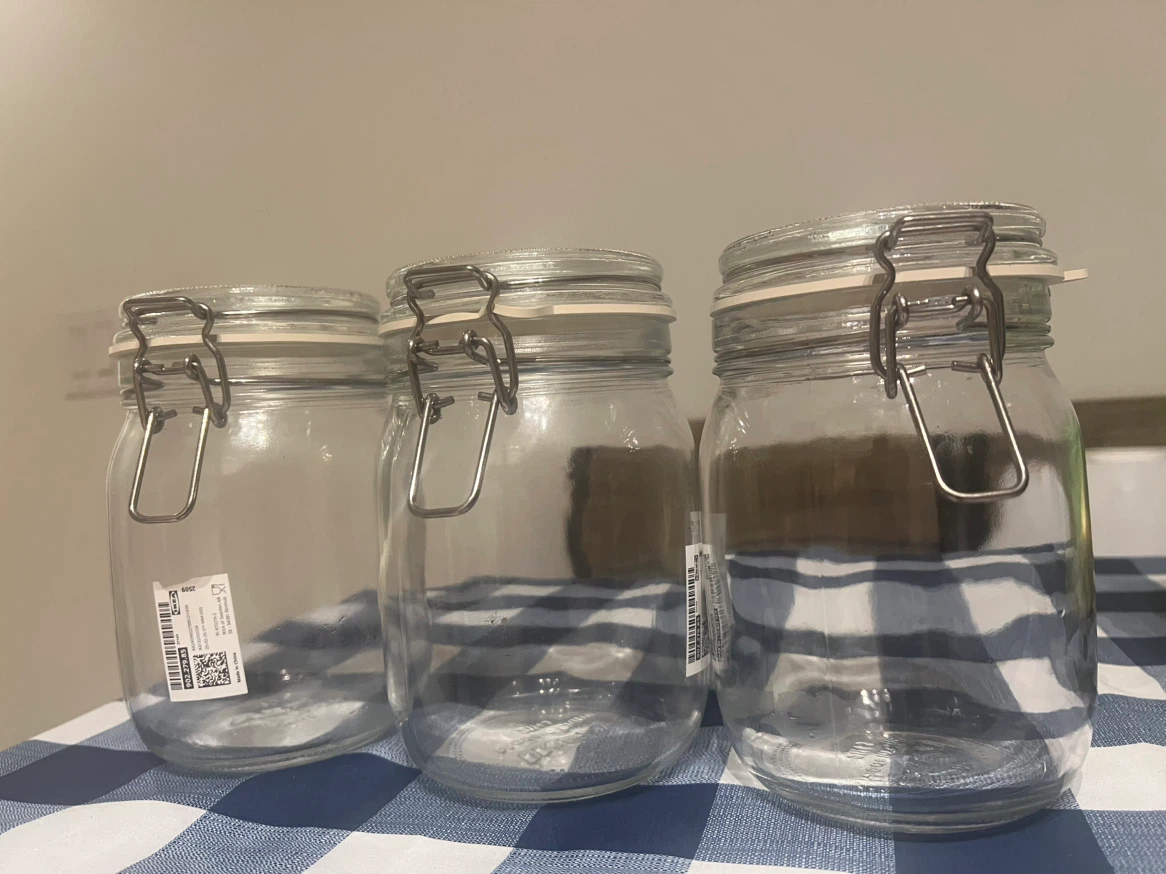 Set of 3 IKEA KORKEN Glass Jars - photo 2
