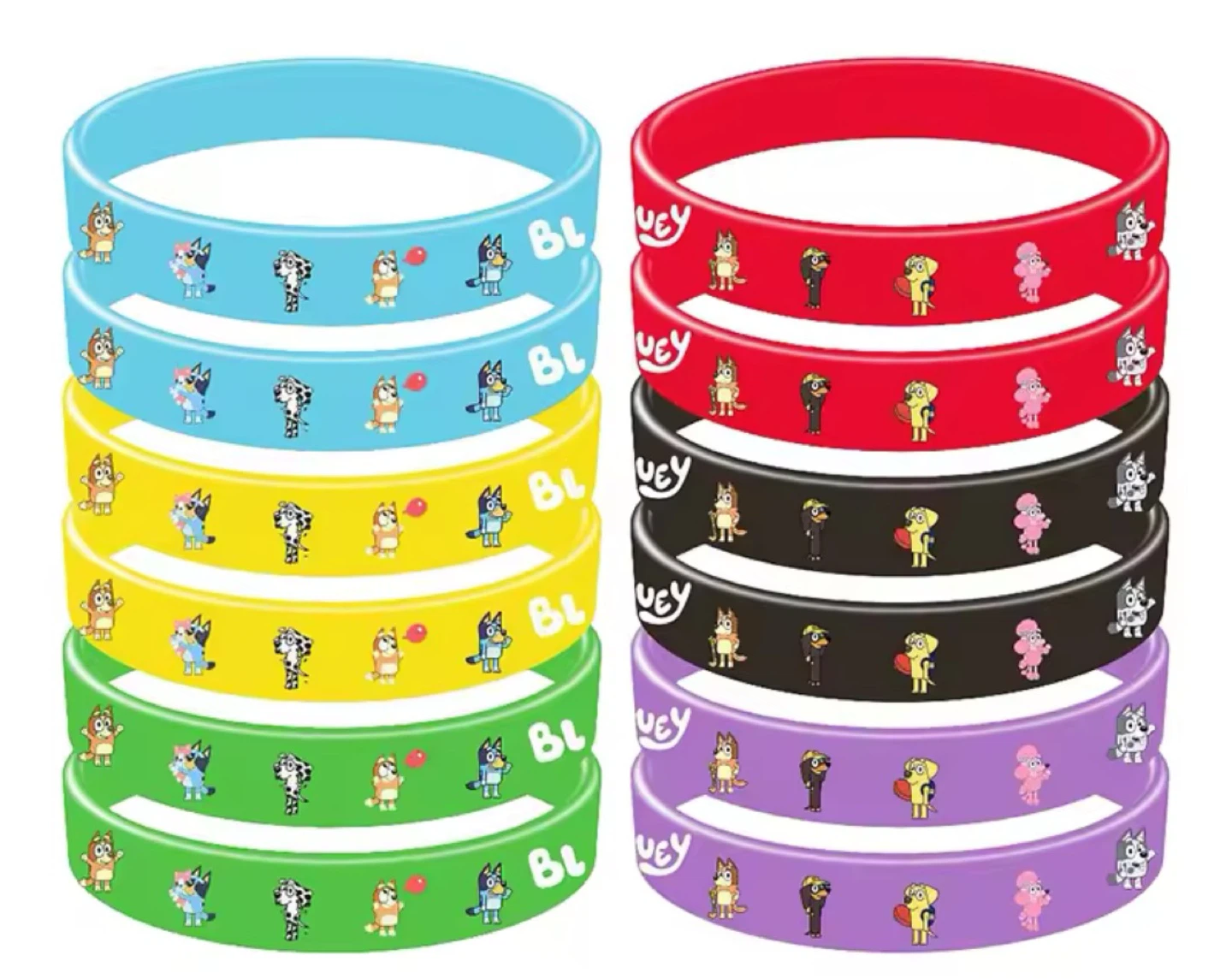 Brand New BLUEY 12 pack Silicone Bracelets