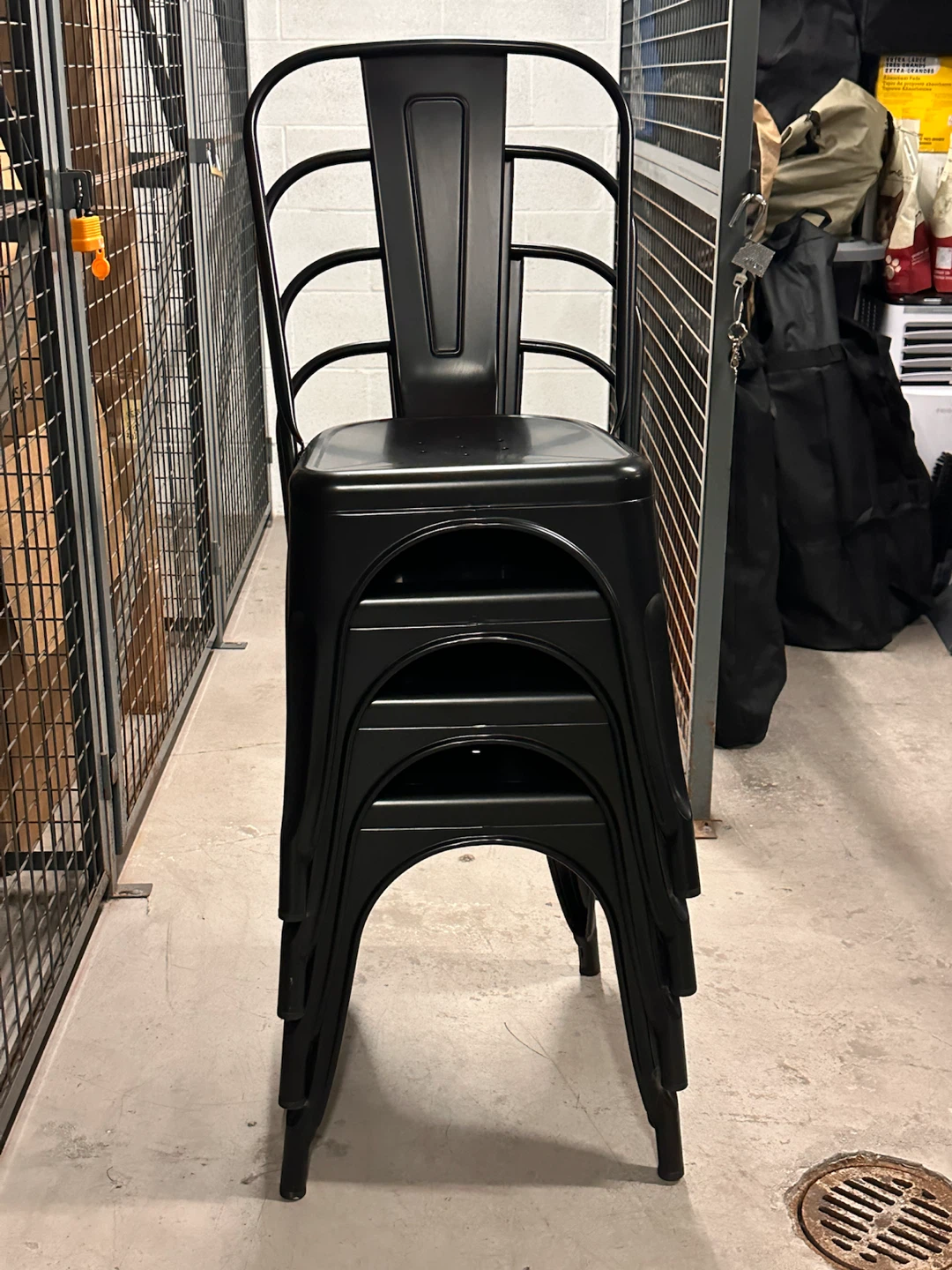 Black Metal Bistro Chairs x4