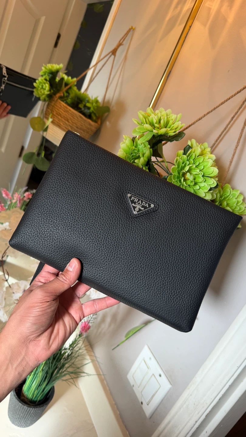 Prada Black Leather Pouch