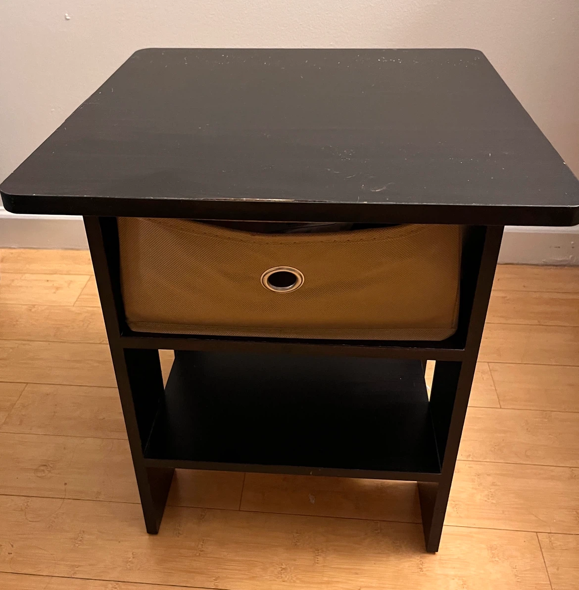 Dark Brown Side Table with Drawer - photo 2