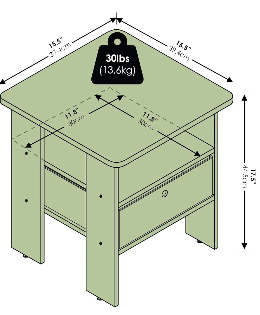 Dark Brown Side Table with Drawer - photo 4