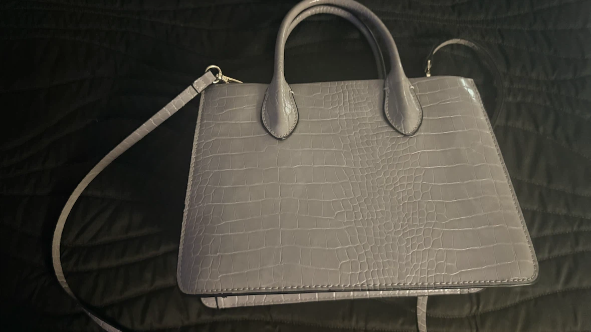 H&M Grey Crocodile Embossed Handbag - photo 2