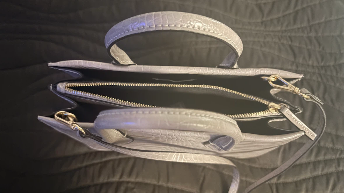 H&M Grey Crocodile Embossed Handbag - photo 3