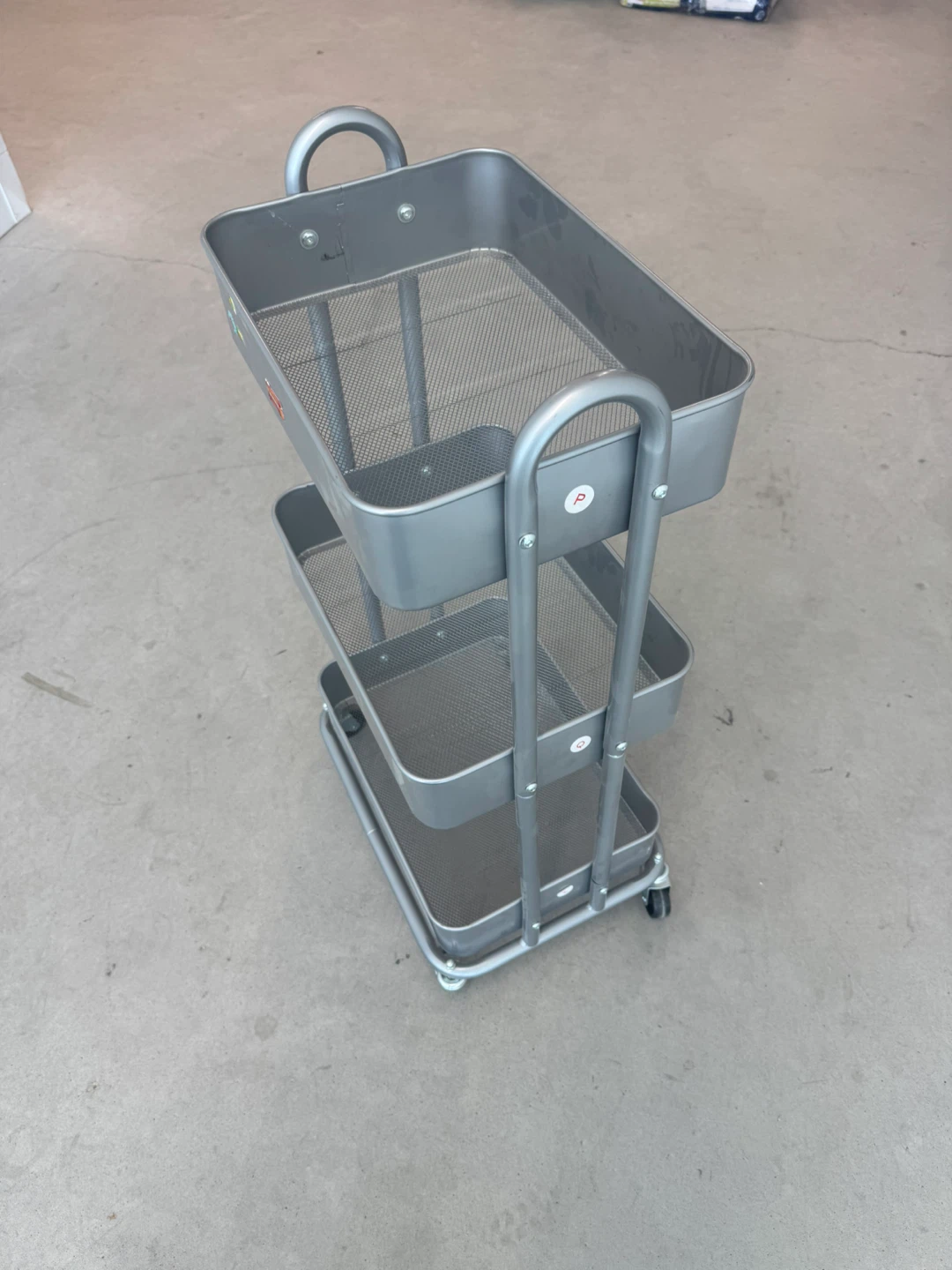 Three-Tier Metal Rolling Utility Cart - photo 2