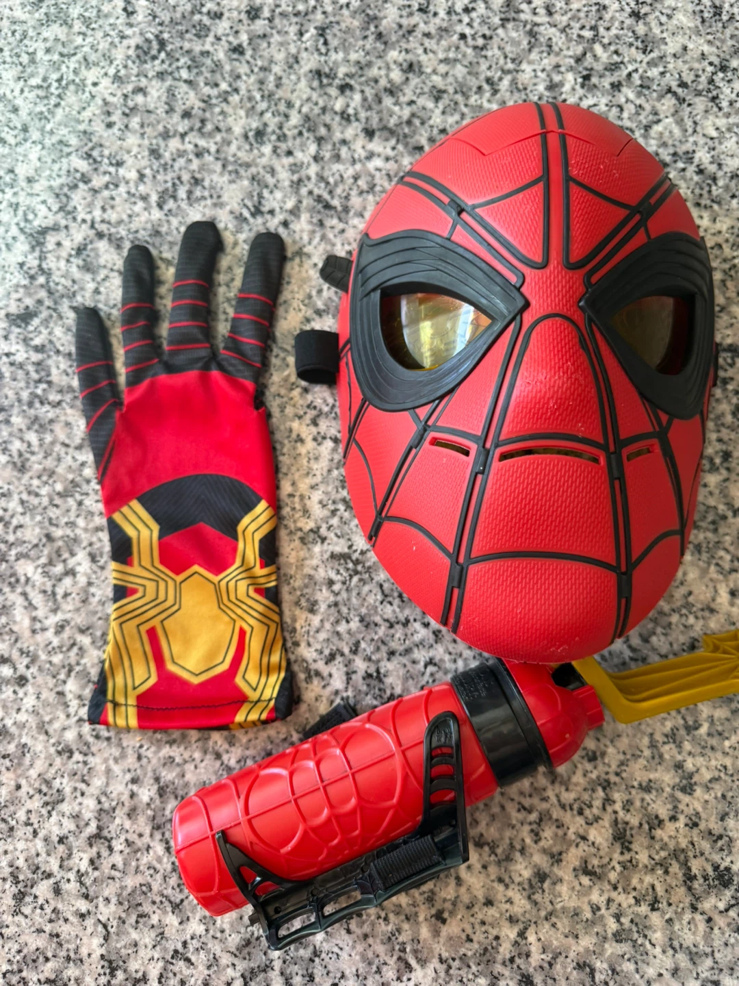 Spider man glow mask and web slinger with glove