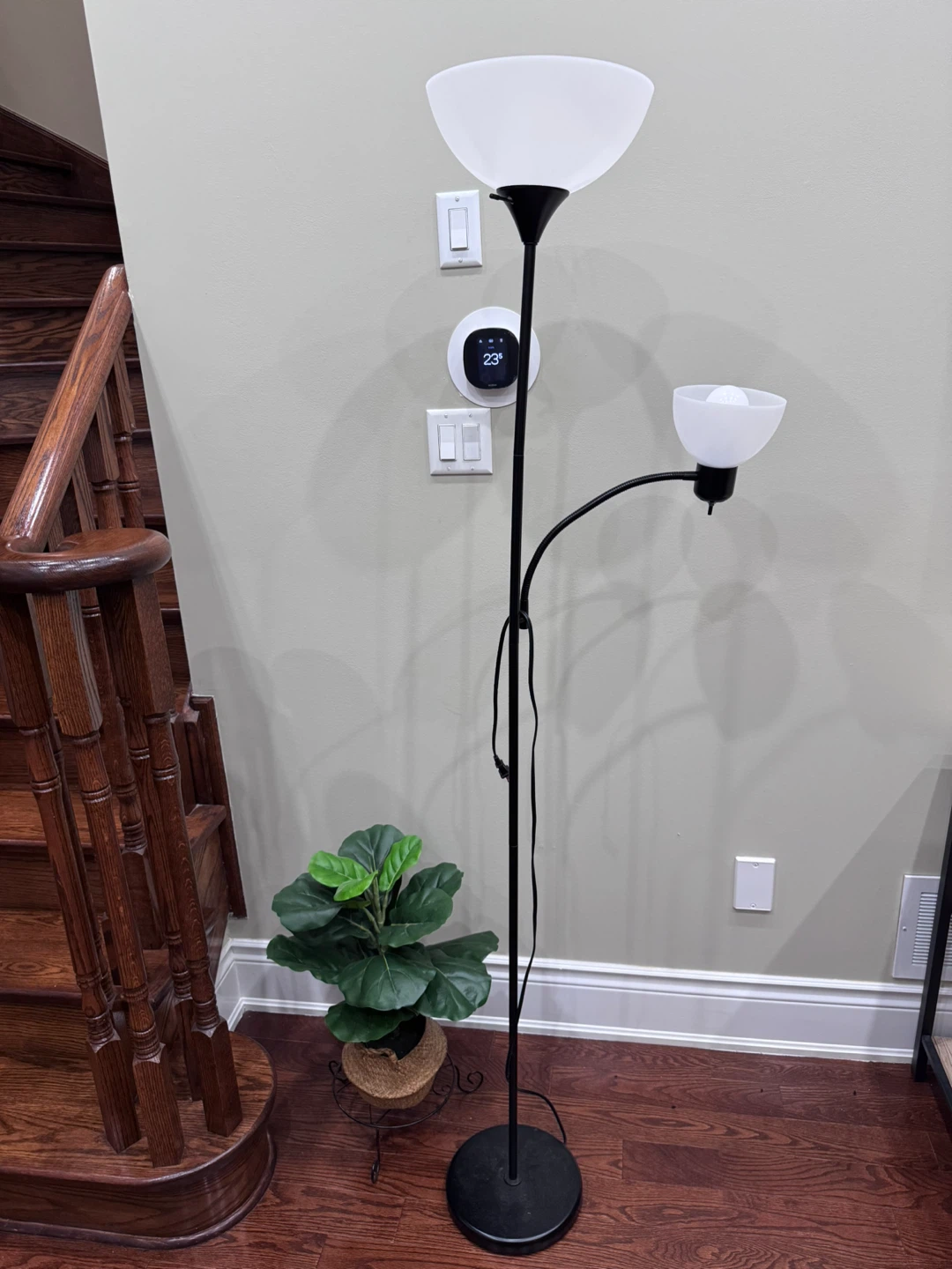 Floor Lamp + Artificial Fiddle Leaf Fig