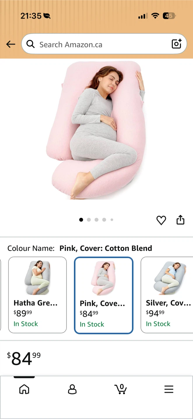 Momcozy U-Shaped Pregnancy Pillow, Pink - photo 2