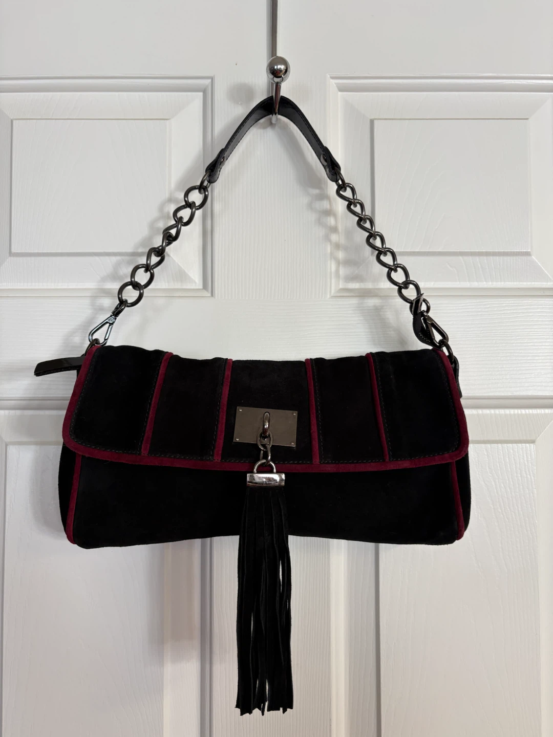 Mocca Made in Italy Black Suede Handbag