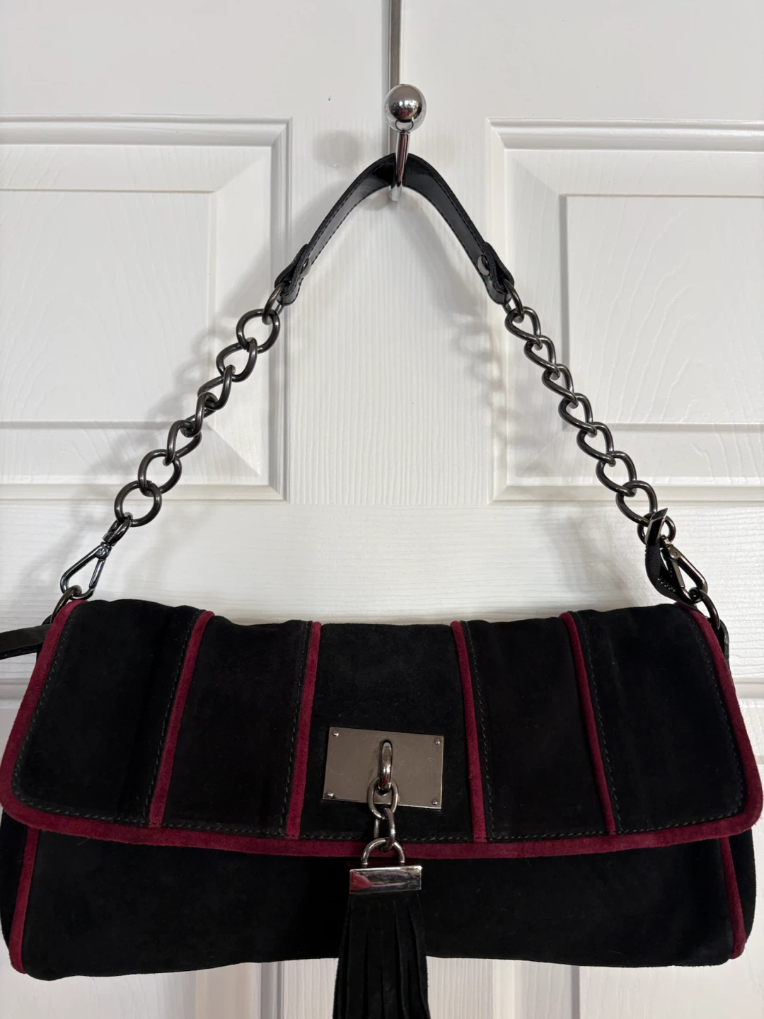 Mocca Made in Italy Black Suede Handbag - photo 2