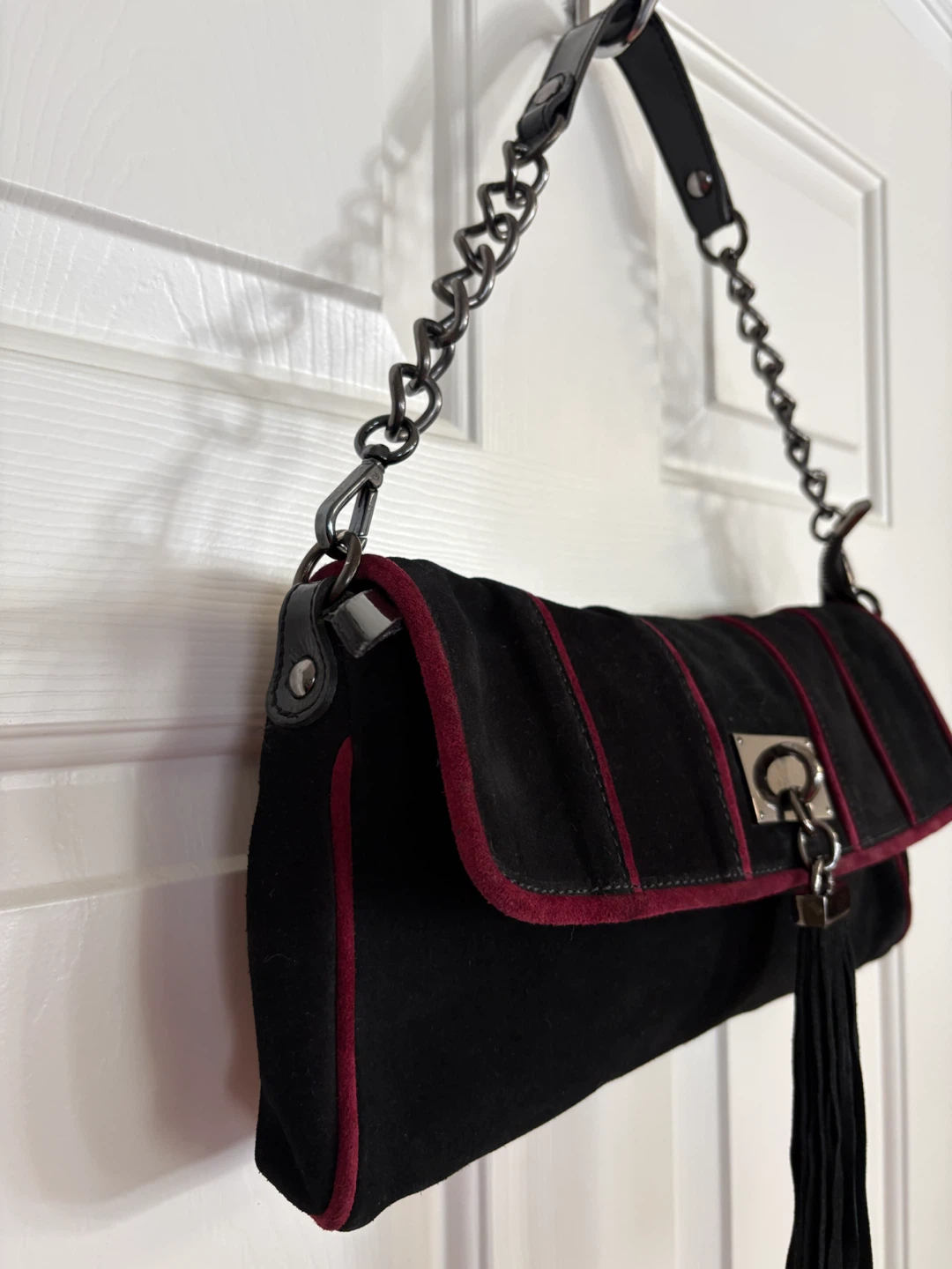 Mocca Made in Italy Black Suede Handbag - photo 5
