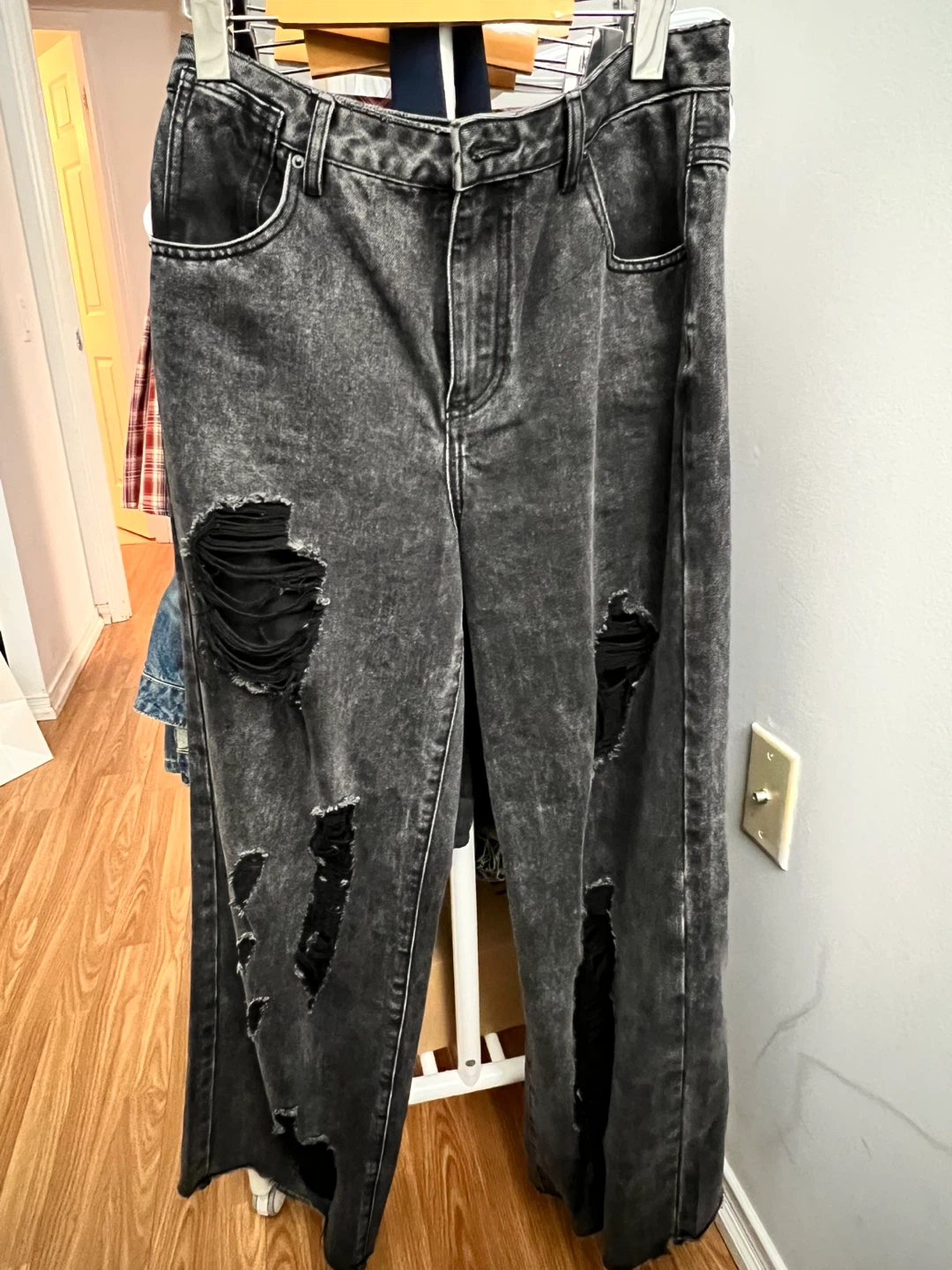 Acid Wash Distressed Jeans