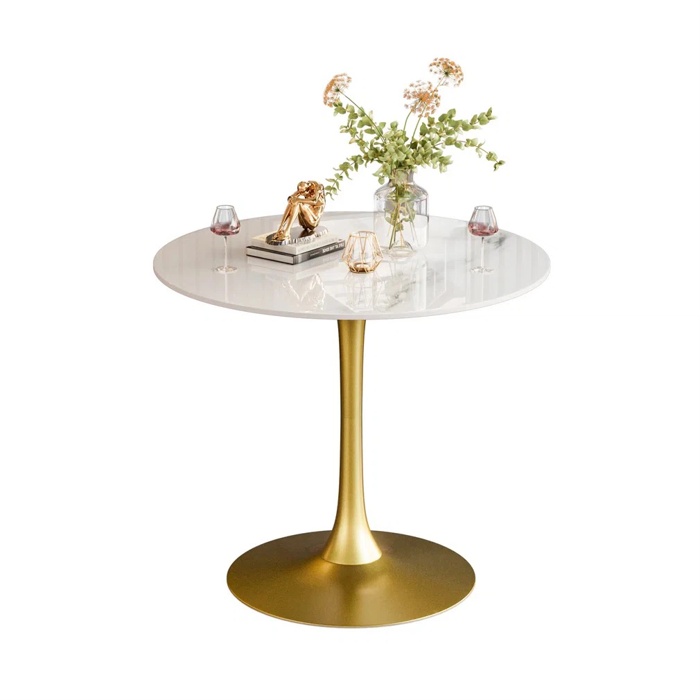 Dining Table - Sintered Stone & Gold Pedestal (Brand New) - photo 2