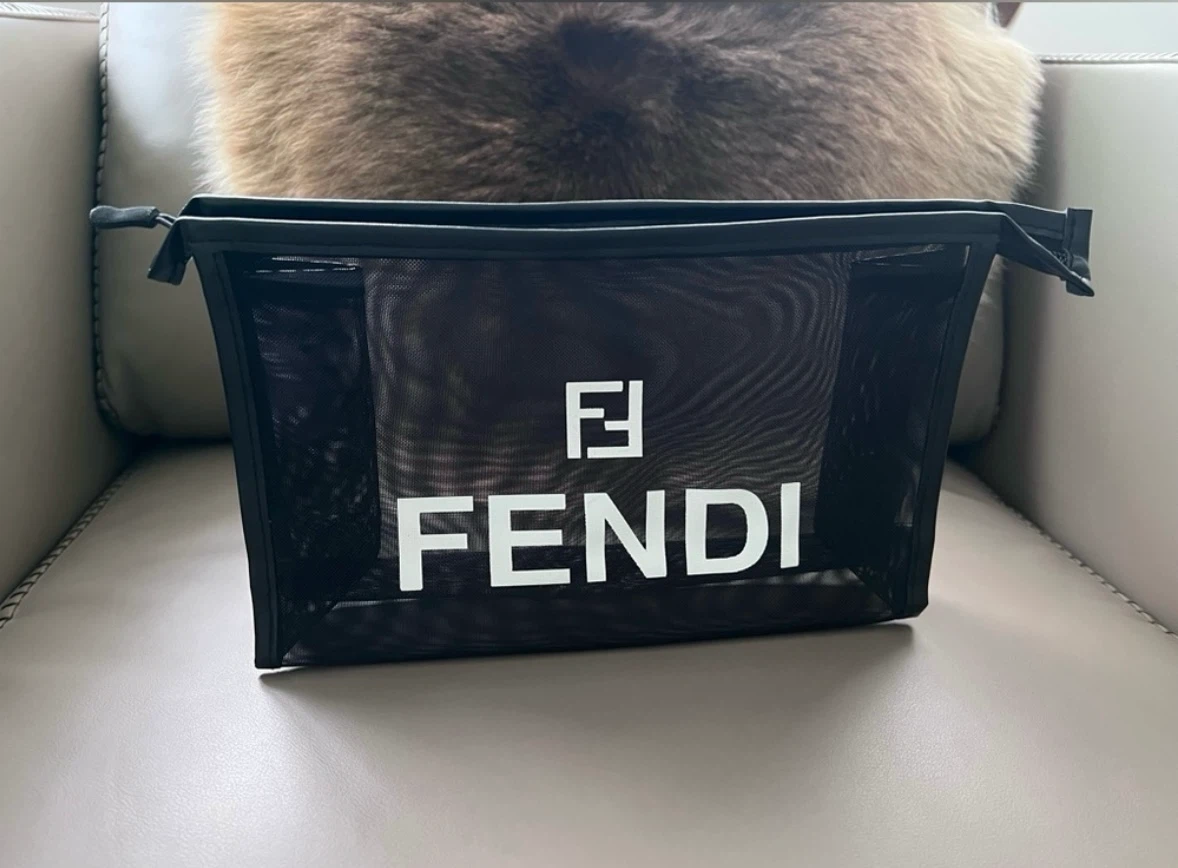 Fendi Mesh Pouch/Cosmetic Bag