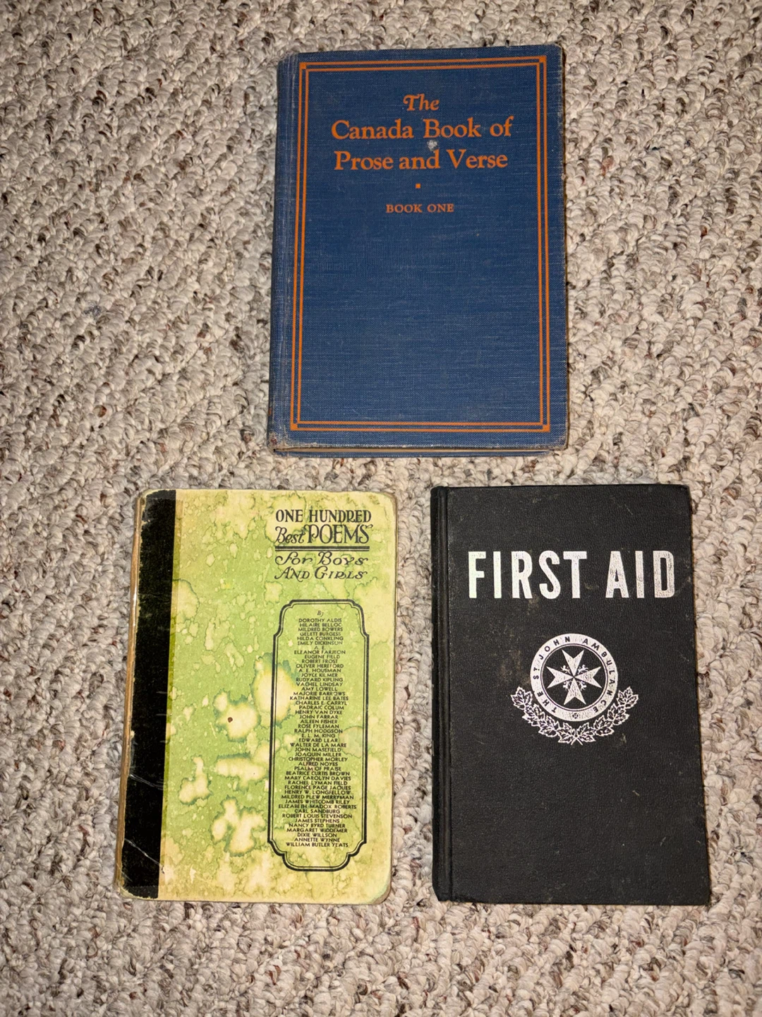 3 different vintage books