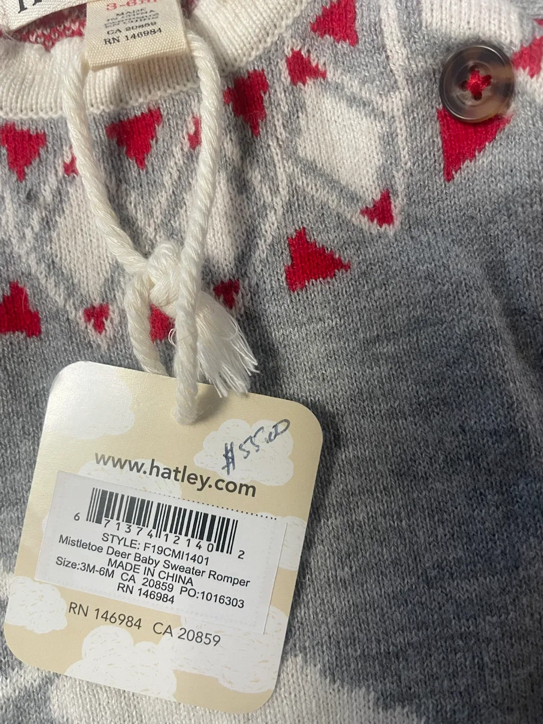 Hatley Baby Mistletoe Deer Sweater Romper - photo 3