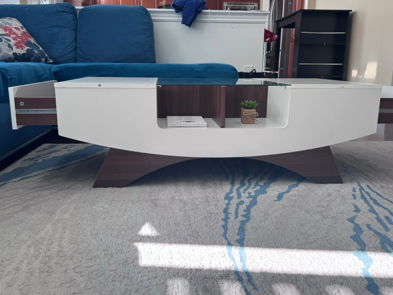 Modern Coffee Table w/ Glass Top Insert & Storage -$120 OBO - photo 4