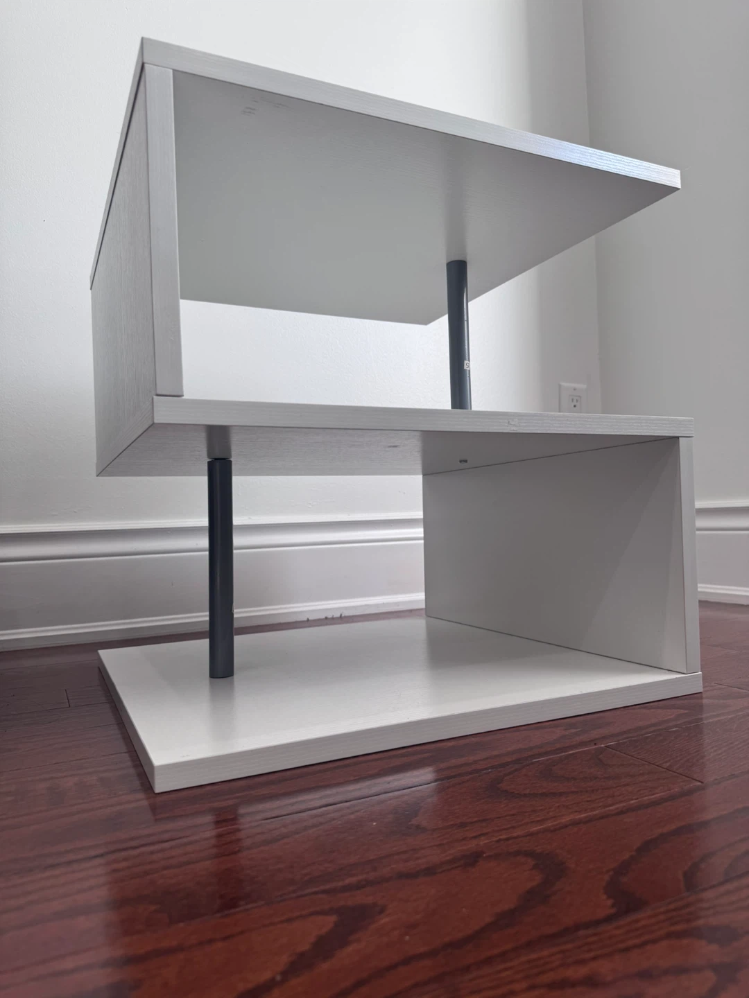 Modern White Side Table, 3-Tier S-Shape - photo 2