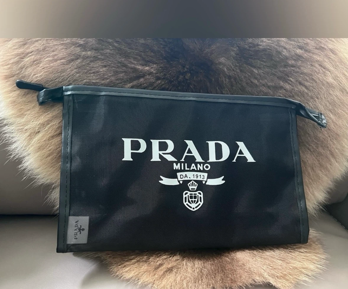 Prada Black Mesh Pouch/Cosmetic Bag - photo 2