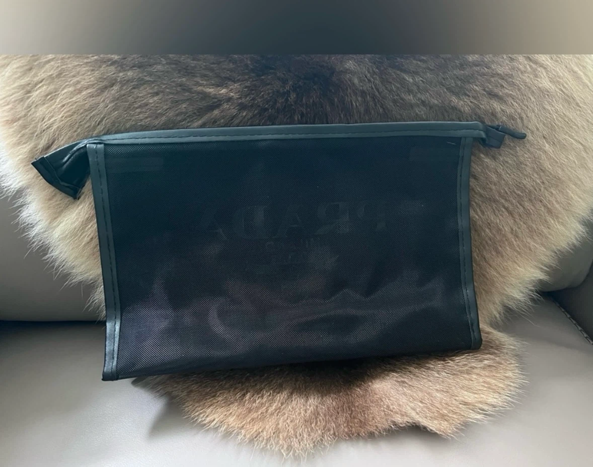 Prada Black Mesh Pouch/Cosmetic Bag - photo 4